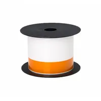 Pre-Cut Label Stock Roll: Orange Header, 3 in, Vinyl, Orange/White, Indoor/Outdoor (MPN BMSLT306CNT)