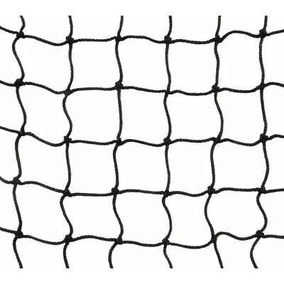 US NETTING Knotted Nylon Rack Net Panel: 300 in x 1/4 in x 240 in, Nylon, Black - Pallet Rack Netting