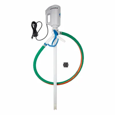 FINISH THOMPSON Electric Drum Pump: Pump with Hose & Nozzle, 4/5 hp HP, 115 V AC, 37 gpm - Centrifugal Electric Drum Pumps