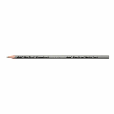 MARKAL Welding Pencil: Round, 1/4 in W x 1/4 in Dia. x 7 in L, Silver - Welding Pencils