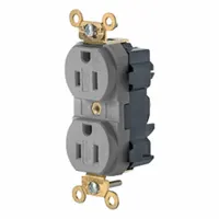 LEVITON Plugs and Receptacles: Duplex, 5-15, Gray, 125V AC, 15 A, 2 Pole / 3 Wire (MPN M5262-SGG)
