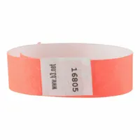 Security Wristband: No Legend, 10 in Overall Lg, 3/4 in Overall Wd, Tyvek®, Orange, 100 PK (MPN BAU 85050)
