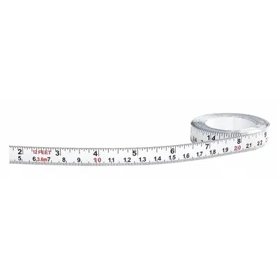 US TAPE Adhesive Backed Tape Measure: Metric/SAE, Inch/Metric, Decimal, Left to Right - Inch & Metric Adhesive Tape Measures