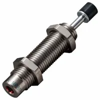 Steel shock absorber with 5.8 N force rating. Used in industrial machinery to dampen motion and absorb impact, reducing vibration in automation, packaging, and material handling systems
