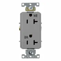 LEVITON Plugs and Receptacles: Duplex, 5-20, Gray, 125V AC, 20 A, 2 Pole / 3 Wire (MPN WDR20-GY)