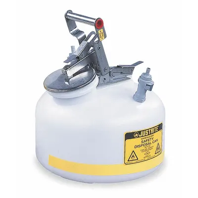 JUSTRITE Waste Can: 5 gal Can Capacity, Polypropylene Fitting Material - HPLC Waste Cans