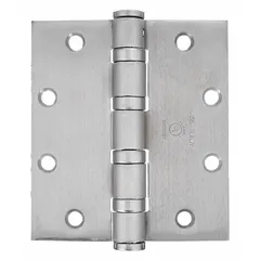 Full mortise-mount butt hinge with 2 3/8 in leaf width, made of steel. Features ball bearing type and removable pin. Suitable for heavy commercial or industrial doors requiring full mortise installation.