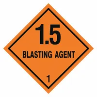 STRANCO INC DOT Container Label: 1.5 Blasting Agent, 4 in x 4 in, 4 in Label Ht, 4 in Label Wd (MPN HMSL-0101-V250)