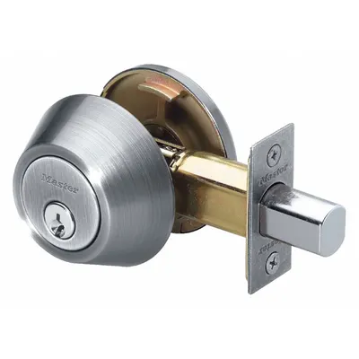 MASTER LOCK Deadbolt Lock: Cylindrical, 1 3/8 in Door Thick - Max - Standard Cylindrical Deadbolts