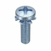 SEMS Screw: External Tooth, #6-32 Thread Size, 1/2 in Lg, Steel, Zinc-Plated, Pan, Phillips, 100 PK (MPN MPPEI0-600500-100P)
