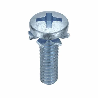 SEMS Screw: External Tooth, #6-32 Thread Size, 1/2 in Lg, Steel, Zinc-Plated - Machine Screws with External Tooth Lock Washers