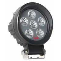 This GROTE LED floodlight provides broad-area illumination for vehicle work lighting applications. It features a black housing, bracket mount, and blunt cut wires for universal surface-mount installation. Suitable for use on trucks, trailers, and industrial vehicles for tasks such as roadside repairs and loading dock lighting