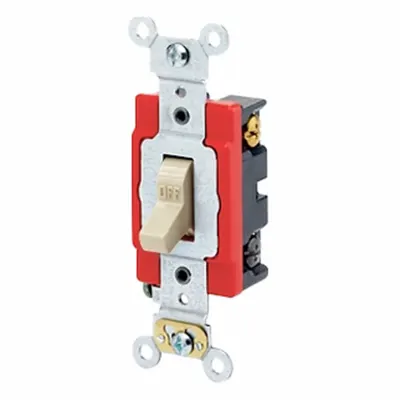 LEVITON Wall Switch: Toggle Switch, 4-Way, Maintained, Ivory, 120/277V AC - Toggle Wall Switches