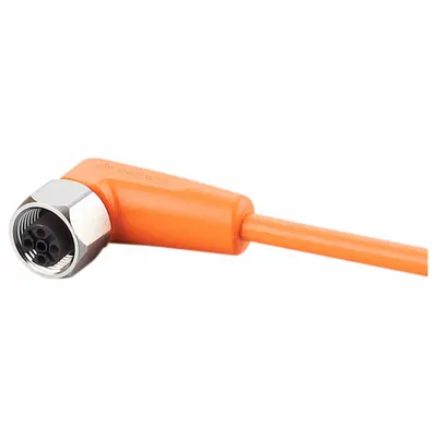 IFM Single-Ended Cordset: M12 Female Bare Wire, 5 Pins, Orange, PVC, 25 m Cable Lg - Single-Ended Cordsets with PVC Jacket for Flexing Applications