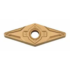 Diamond indexable turning insert for precision turning and finishing of non-ferrous materials. Provides high wear resistance and superior surface finish in machining applications.