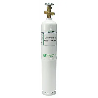 GASCO Disposable Calibration Gas, 4.75% Oxygen in Nitrogen, CGA 580 - Calibration Gases for Portable Gas Detectors