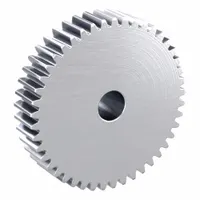 Spur Gear: Module m 1.5, 45 Teeth, 12 mm Bore Dia, Stainless Steel, 20° Pressure Angle, Plain Bore (MPN SUS1.5-45)