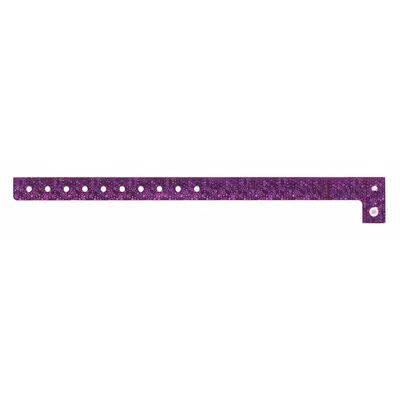 ID Wristband: No Legend, 10 in Overall Lg, 5/8 in Overall Wd, Plastic, Purple - Security Wristbands