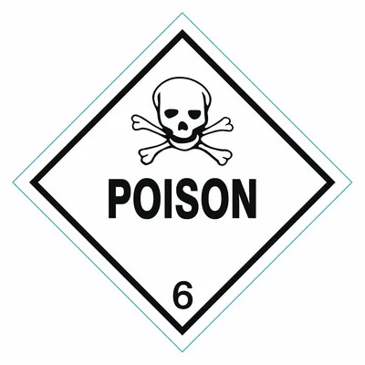 OEM DOT Container Label: Poison - Class 6: Toxic, Poison Inhalation & Infectious Substances