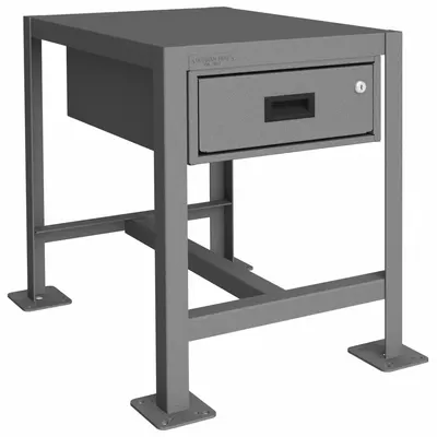 DURHAM MFG Work Table: Fixed Ht, Steel, 24 in x 18 in, 2,000 lb Overall Load Capacity - Steel-Top Worktables