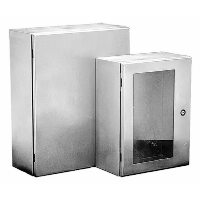 HOFFMAN Enclosure: 304 Stainless Steel, 20 in x 20 in x 6 in, NEMA 12/3R/4/4X, Solid Cover - Stainless Steel Enclosures