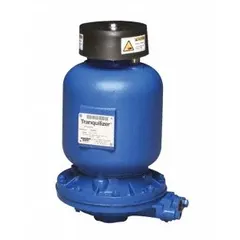 Pulsation dampener with stainless steel body and Santoprene diaphragm. Reduces pressure spikes and smooths flow in fluid handling systems. 1 in NPT inlet. Used with diaphragm pumps to protect downstream equipment and improve metering accuracy.