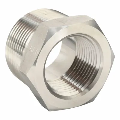 PARKER Metal Pipe Straight: Straight, 316 Stainless Steel, 1 1/4 in x 1 in, 3,600 psi - Extreme Pressure Threaded Pipe Fittings