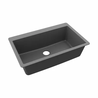 ELKAY Sink: 33 in Overall Lg, 20 7/8 in Overall Wd, 9 1/2 in Bowl Dp, 30 1/4 in Bowl Lg - One-Bowl Counter-Mounted Kitchen & Bar Sinks without Faucets