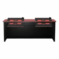 VERSADESK Computer Desk: Metal, Cherry, 0 Drawers, 60 in Overall Wd, 29 in Overall Ht, Black Frame (MPN RSD6030-BC)