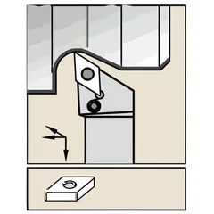 Indexable insert for parting and grooving operations in turning and lathe applications. Used to cut off workpieces or create grooves in metalworking. Manufacturer part number 3542853.