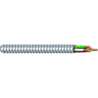 SOUTHWIRE Metal Clad Cable: 1/0 AWG, 3 Conductors, Copper, 100 ft, Aluminum, Std - Standard Metal-Clad Cables