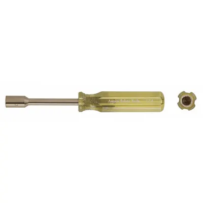 AMPCO Solid Round Shank Nut Driver: Straight, Metric, Without Magnetized Tip - Non-Sparking Nut Drivers