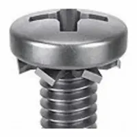 SEMS Screw: External Tooth, #4-40 Thread Size, 3/8 in Lg, Stainless Steel, Passivated, Pan, 50 PK (MPN 1-PPE-4C-37)