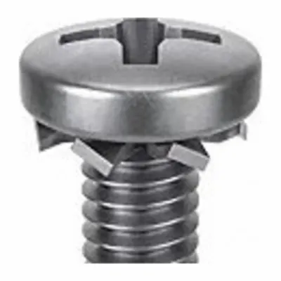 SEMS Screw: External Tooth, #4-40 Thread Size, 3/8 in Lg, Stainless Steel, Passivated - Machine Screws with External Tooth Lock Washers