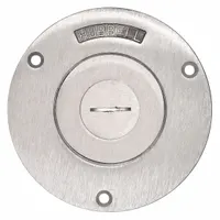 HUBBELL WIRING DEVICE-KELLEMS Floor Box Cover: Round, Silver, Aluminum, Brushed (MPN SA2525)