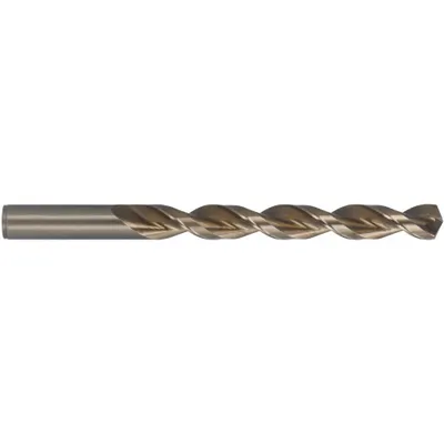 CLEVELAND Jobber Length Drill Bit: Letter J, 135° Split Point, Straw/Bronze Cobalt - Cobalt Jobber-Length Drill Bits for Deep Hole-Drilling