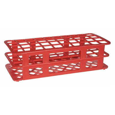 HEATHROW SCIENTIFIC Tube Rack: Polypropylene, Red, (40) Wells, 40 Compartments - Lab Storage Racks