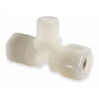 PARKER Compression Tee Fitting: 1/4 in OD x 1/4 in OD x 1/8 in Pipe Size, Nylon (MPN N4MT2)