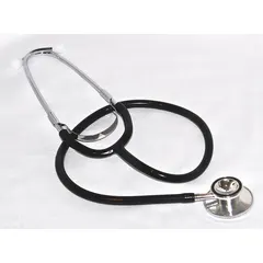 This acoustic dual stethoscope is designed for auscultation of heart, lung, and bowel sounds in adult and pediatric patients. The 22-inch length and dual-head configuration allow quick switching between patient sizes. Includes ear tips. Suitable for clinical settings such as hospitals and clinics.