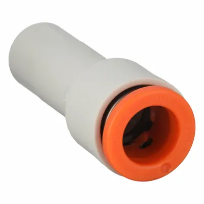 SMC Push-Fit Adapter Fitting: 5/16 in OD x 3/8 in OD Size, Push-to-Connect x Push-to-Connect - Polybutylene & Brass Tube Fittings