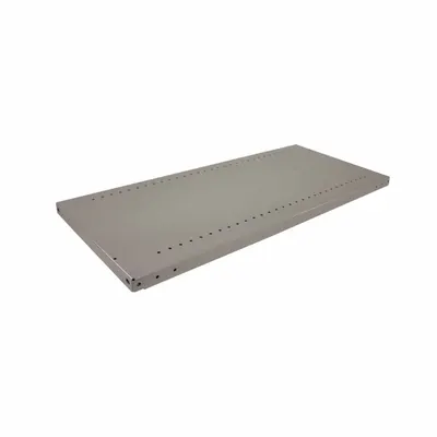 LYON Shelf: 36 in Overall Wd, 18 in Overall Dp, Solid Shelf, 20 ga, Gray - Solid Steel Shelves for Standard Metal Shelving