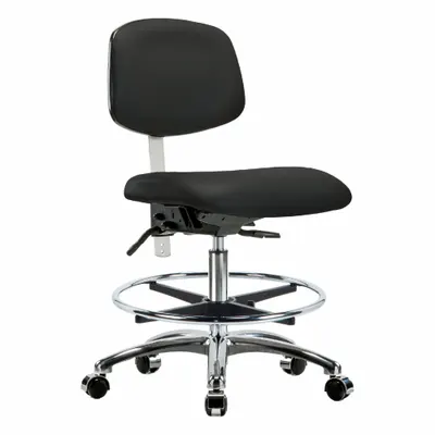 OEM Vinyl Cleanroom Task Chair, Armless, Height Range 21 1/2 in to 29 in - Vinyl Cleanroom Chairs