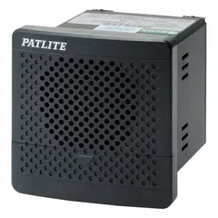 The PATLITE BDV-15KF-K is a tone alarm for indoor and outdoor use. It operates on 100 to 220V AC with a 5 W power rating. The unit is housed in a dark gray enclosure and provides audible signaling for machine status, process events, or safety warnings in industrial environments.