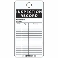 Tag: Inspection, 3 in Wd, 4 1/4 in Ht, White, Rectangle, Aluminum, Indoor, 0.02 in Thick, 25 PK (MPN IL-GENE)