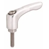 Stainless steel teardrop-style adjustable handle with threaded stud for secure, adjustable grip in corrosive environments. Features #10-32 thread, 20 mm thread length, and 40 mm overall length. Suitable for machinery, equipment panels, and fixtures requiring corrosion resistance