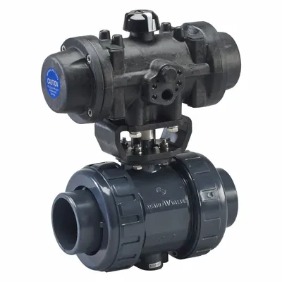 ASAHI 3 in PVC Pneumatically-Actuated Ball Valve, Socket x Socket, Full Port - PVC Pneumatically-Actuated Ball Valves