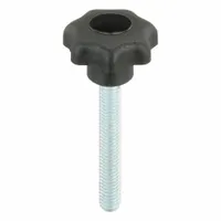 KIPP Hand Knob: 7 Point, Plastic w/ Steel Thread, M6 Thread, 40 mm Thread Lg, 25 mm Dia (MPN K0155.406X40)