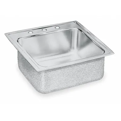 ELKAY Laundry Tub: 19 1/2 in Overall Lg, 19 in Overall Wd, 10 1/8 in Bowl Dp - One-Bowl Counter-Mounted Kitchen & Bar Sinks without Faucets