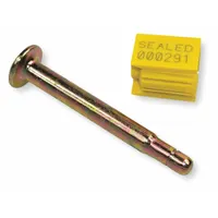 Steel bolt seal with random-coded locking mechanism. Bolt diameter 3/8 in, bolt length 3 1/2 in, bolt clearance 3 1/2 in. Supplied in packs of 100. Used for tamper-evident sealing of cargo containers, truck doors, and storage units