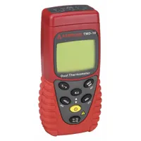 The AMPROBE TMD-10 is a two-channel thermocouple meter for Type J and Type K probes. It provides Min/Max temperature tracking with an accuracy of ±0.05 % + 1.4 °F. Suitable for field or laboratory use where dual-channel temperature monitoring is required